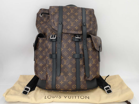 LOUIS VUITTON LOUIS VUITTON Monogram Macassar Christopher MM M43735 TR3174 Brown Backpack