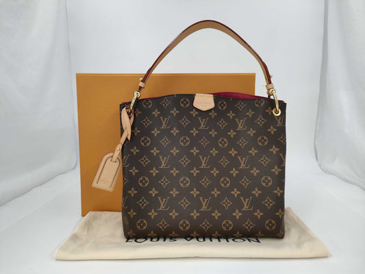 LOUIS VUITTON Monogram Graceful PM M43700 Brown RFID Enabled Tote Bag