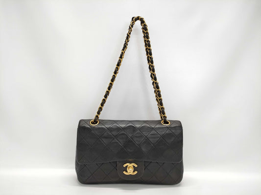 CHANEL Matelasse 25 Lambskin Double Flap Double Chain Bag in Beige with Gold Hardware, A01112 Shoulder Bag