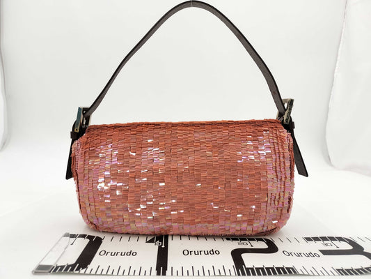 FENDI Mamma Sequin Mamma Bucket Pink Shoulder Bag