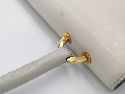 HERMES Ringdo Leather Off-White Handbag