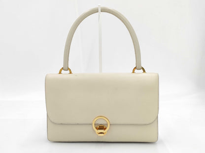 HERMES Ringdo Leather Off-White Handbag