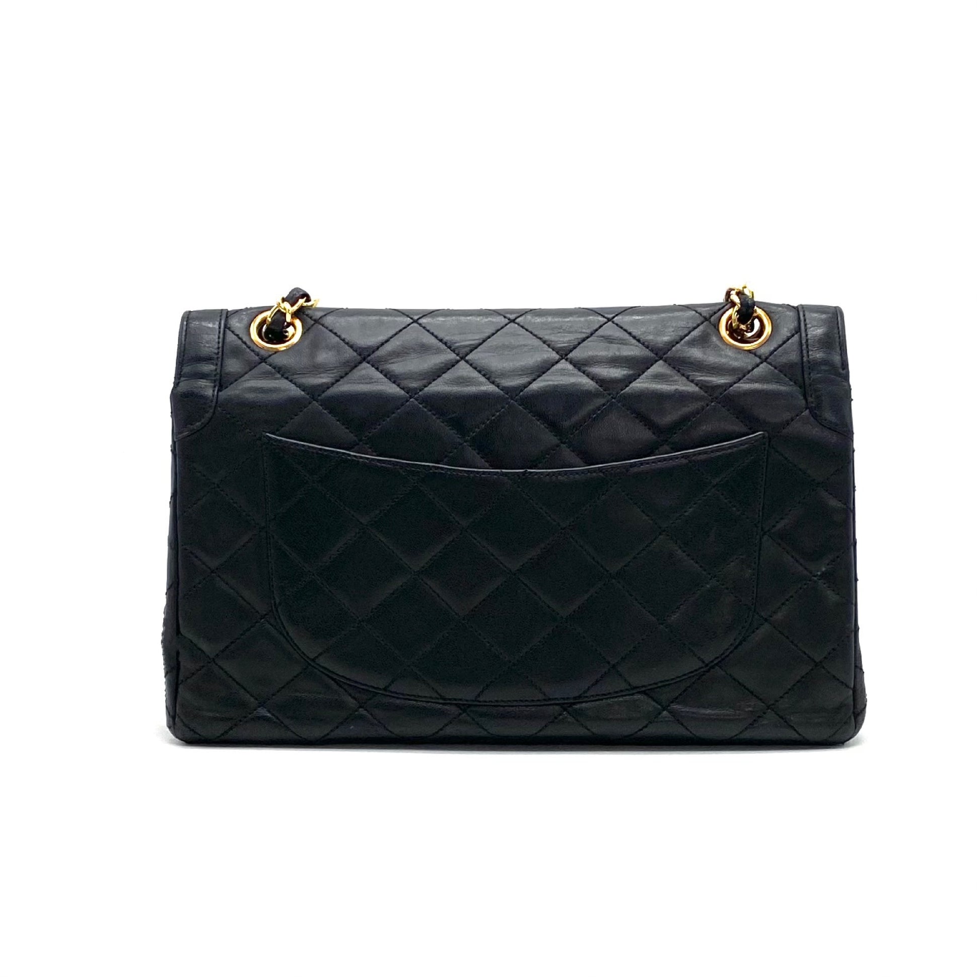 CHANEL CHANEL Paris Matelasse Turnlock Coco Mark Double Flap Lambskin Chain Shoulder Handbag