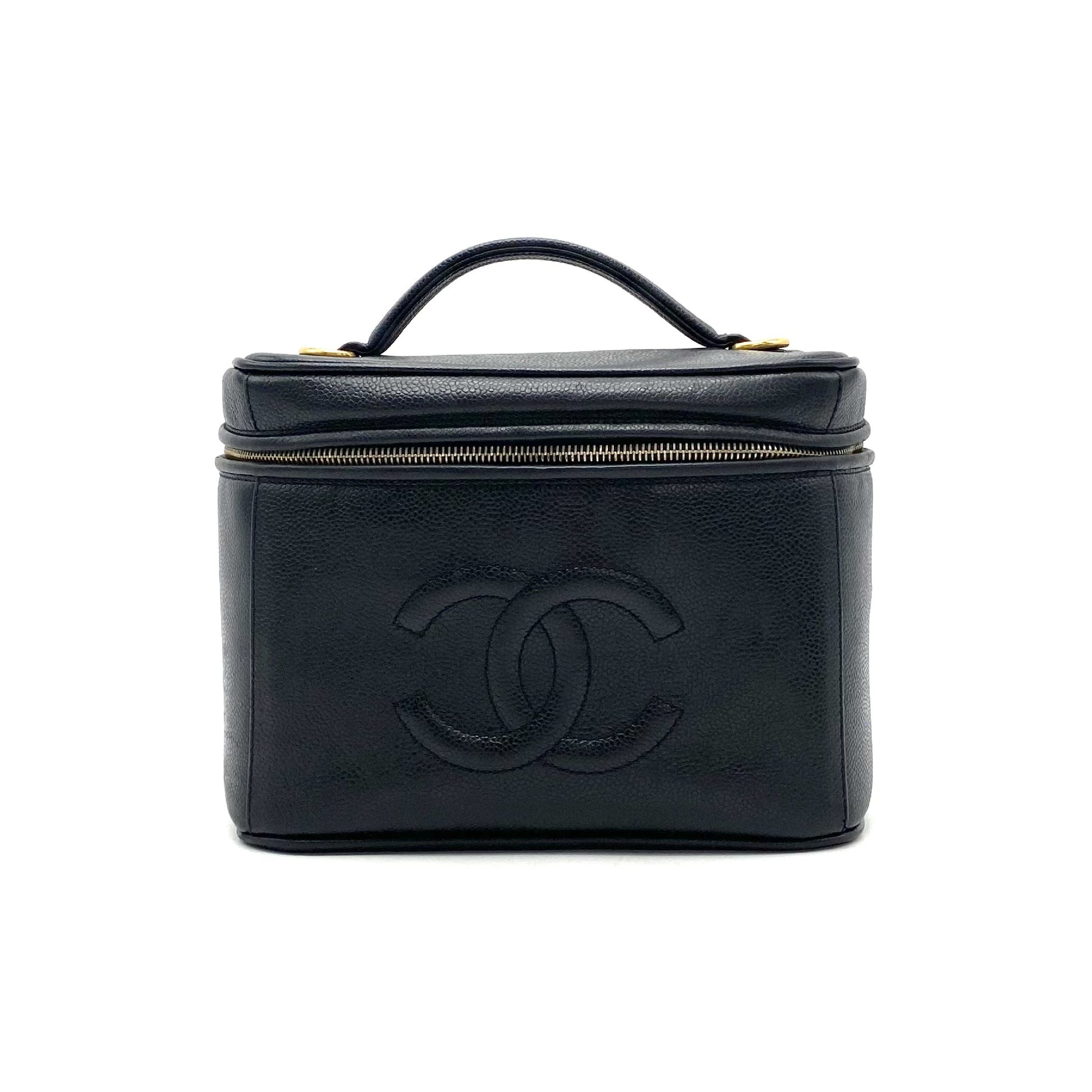 CHANEL CHANEL Coco Mark 2-way Caviar Skin Vanity Shoulder Bag