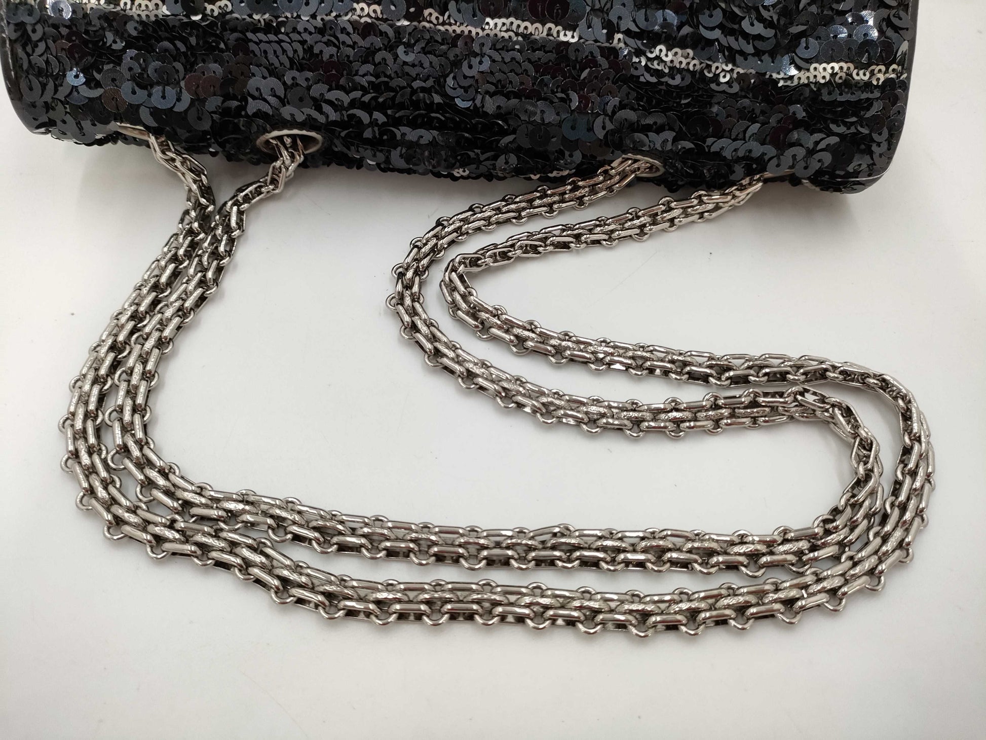 CHANEL 2.55 Sequined Shoulder Bag, Size 15
