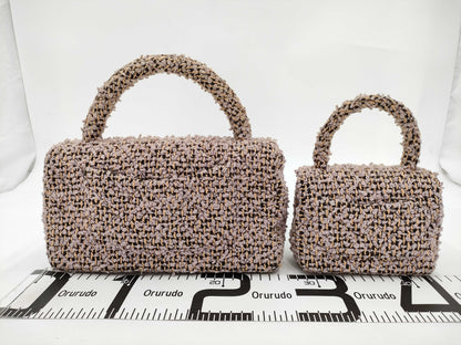 CHANEL Matelasse Tweed Parent-Child Bag in Purple and Beige with GD Hardware, No. 3 Handbag