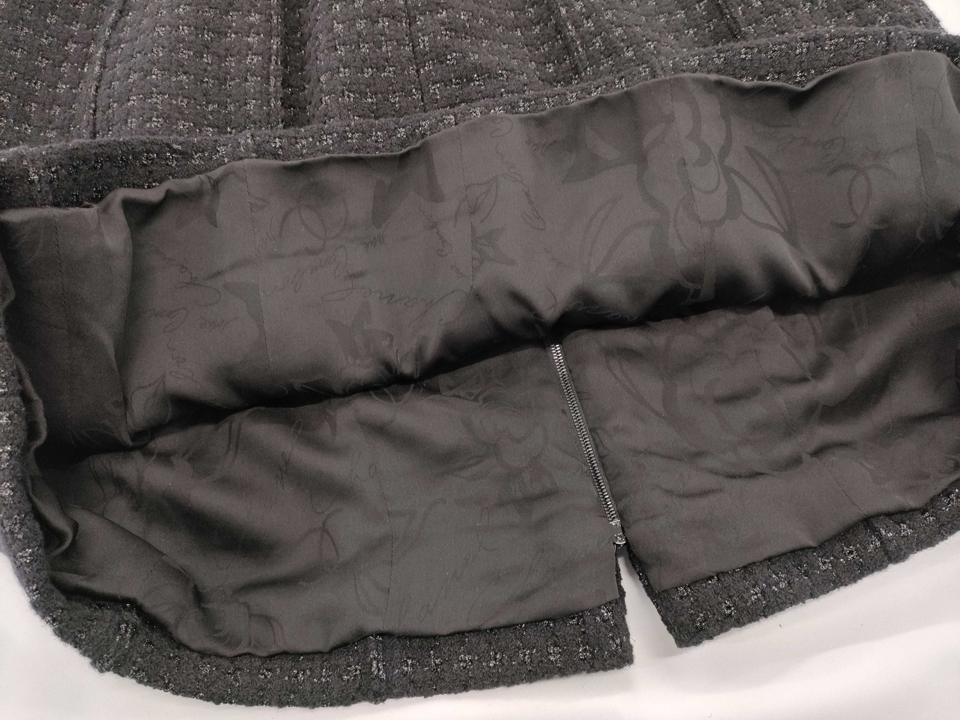 CHANEL Docking Dress, Leather, Tweed, Black, Mixed Material, Coco Mark, Size 38, Dress