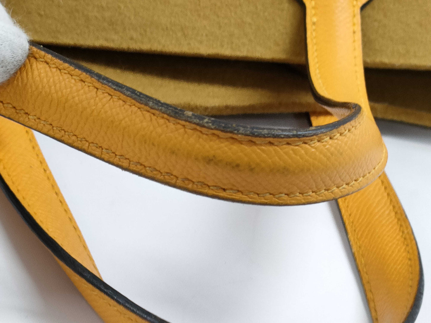 HERMES Maxi Box Caba 30 Epson Felt Camel Jaune D'or X Stamp Tote Bag