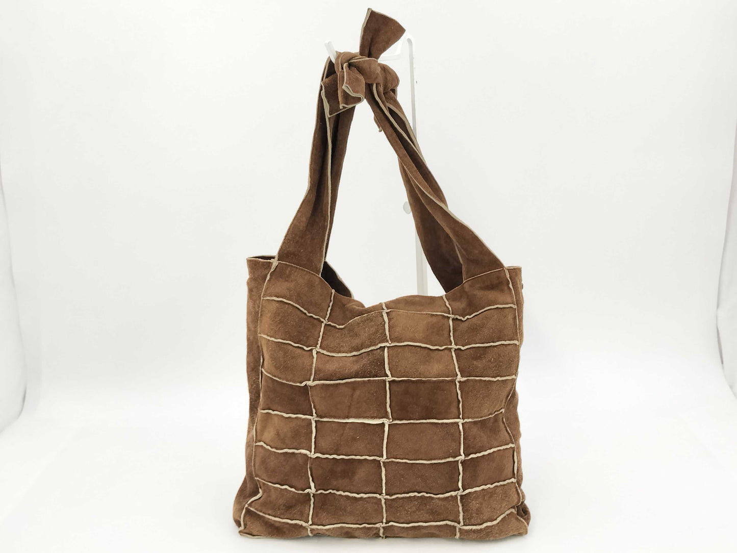 CHANEL Chocobar Suede Patchwork Tote Bag, Brown, 5693901, Handbag
