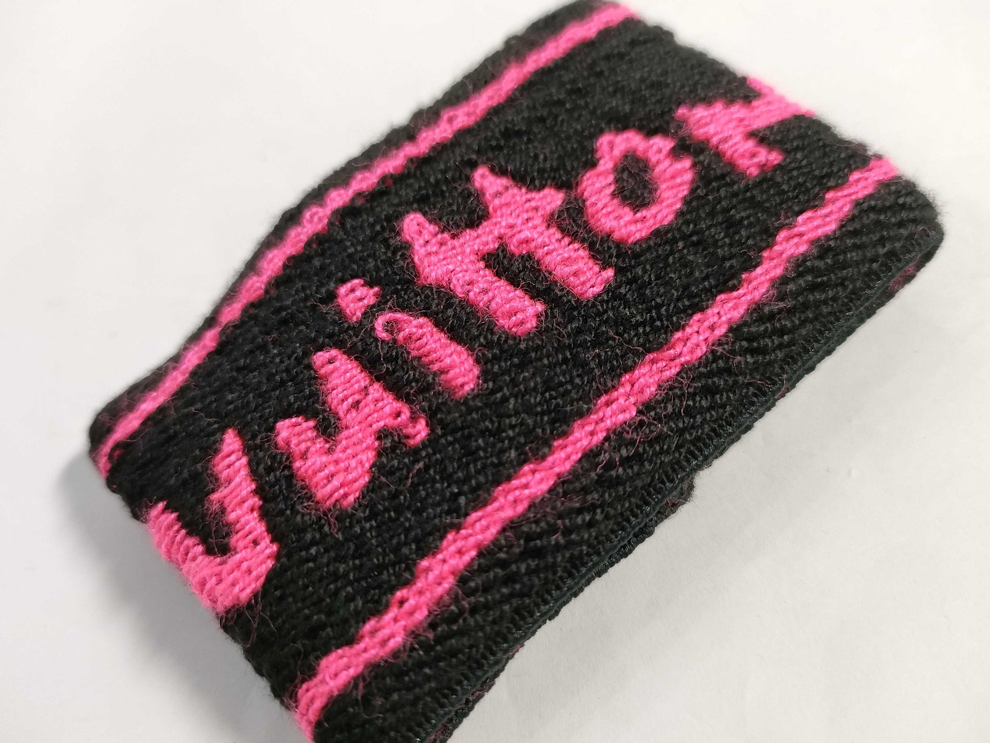 LOUIS VUITTON LOUIS VUITTON Louis Vuitton Gold Hardware Logo Black and Pink Wristband Pair M72382 Acrylic Accessories Other Accessories