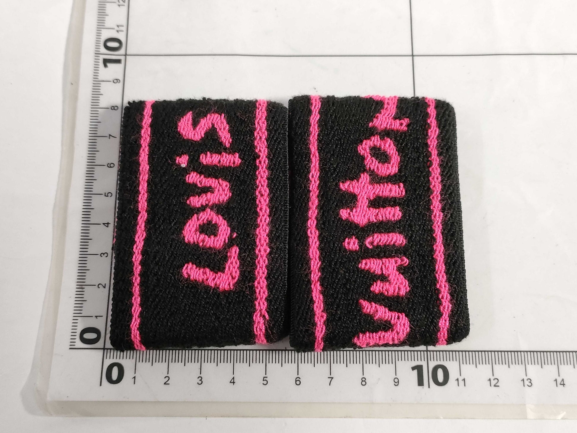 LOUIS VUITTON LOUIS VUITTON Louis Vuitton Gold Hardware Logo Black and Pink Wristband Pair M72382 Acrylic Accessories Other Accessories