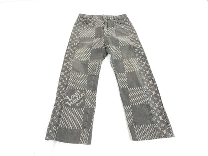 LOUIS VUITTON Damier Denim Pants, Size 29