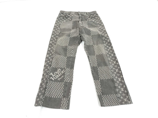 LOUIS VUITTON Damier Denim Pants, Size 29