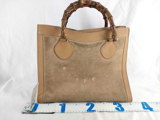 GUCCI Bamboo Tote Bag Suede 002/1186 Handbag Tote Bag