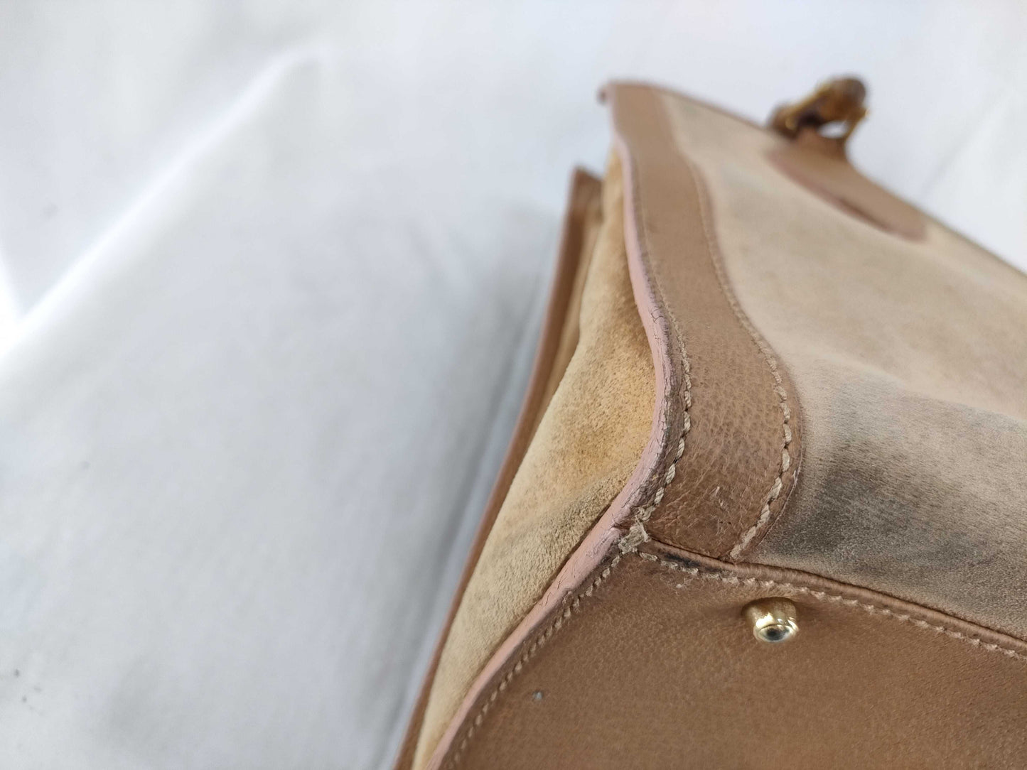 GUCCI Bamboo Tote Bag Suede 002/1186 Handbag Tote Bag