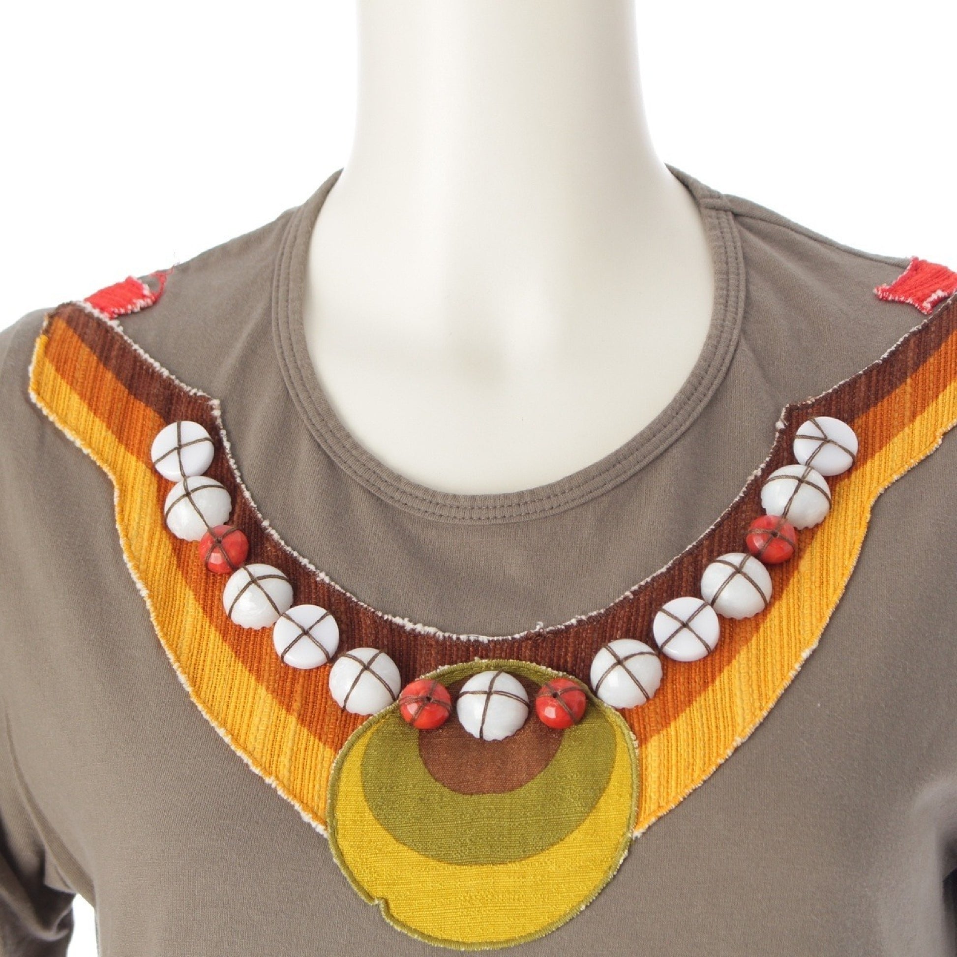 miu miu MIUMIU Beaded Appliqué Short-Sleeve Tee Jeweled Appliqué M T-shirt