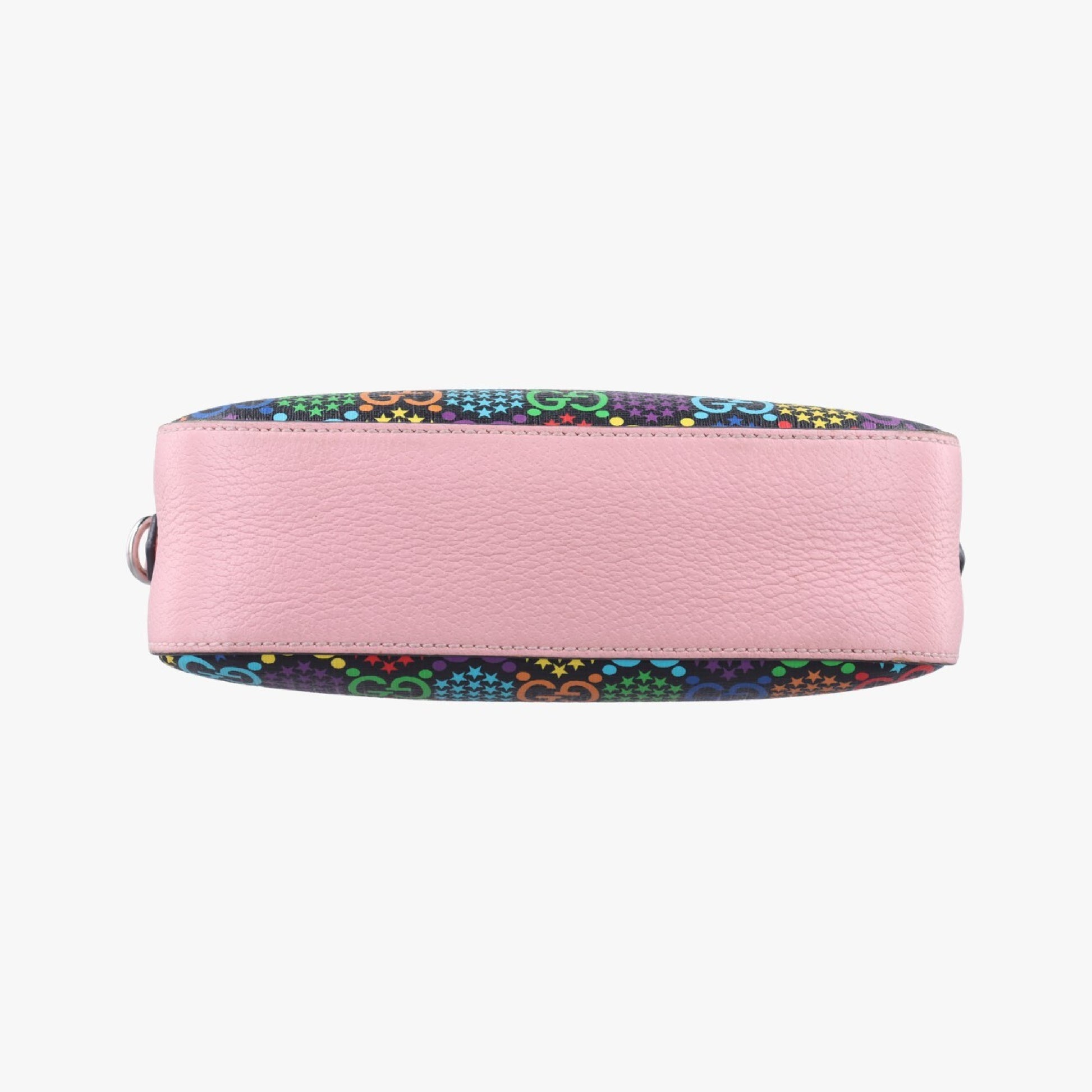 GUCCI GG Psychedelic Small Shoulder Bag in Black, Pink, and Multicolor PVC Coated Canvas 