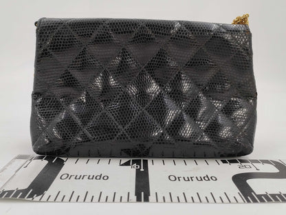 CHANEL Lizard Black Shoulder Bag