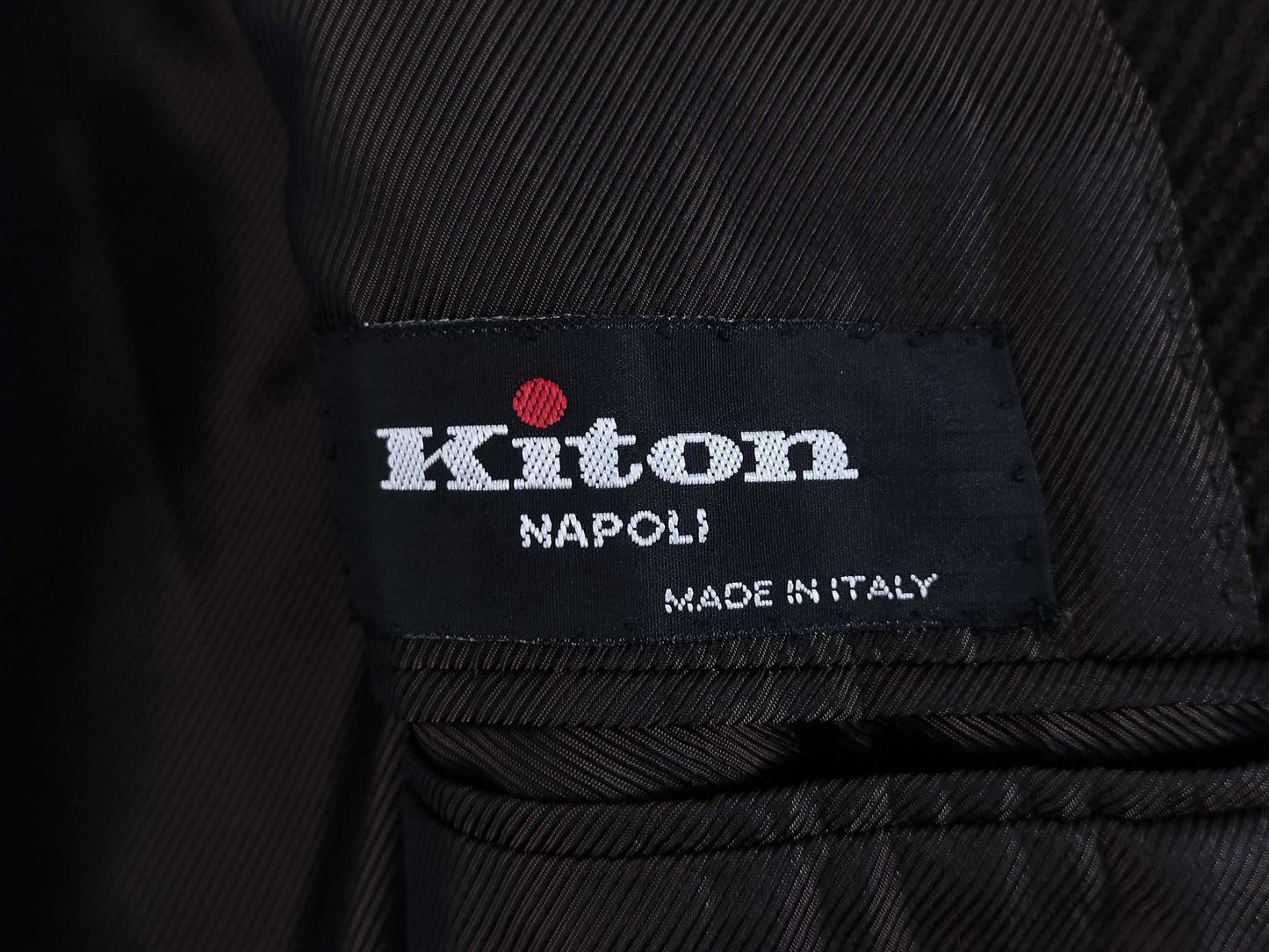 Kiton Chesterfield Coat, Cashmere and Vicuna, Brown and Black, Size 48