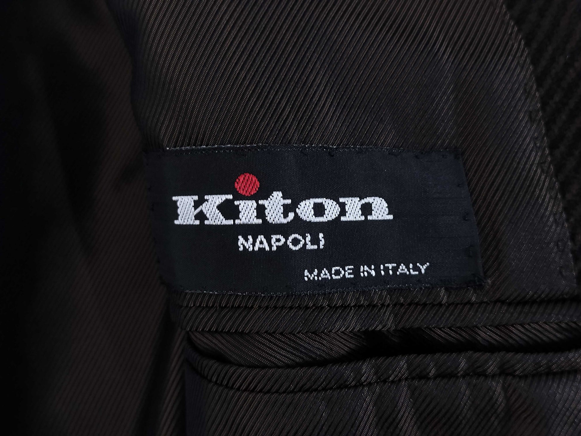 Kiton Chesterfield Coat, Cashmere and Vicuna, Brown and Black, Size 48