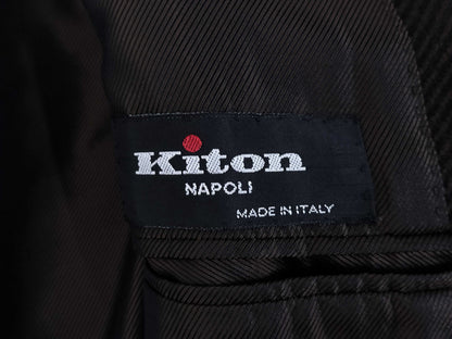 Kiton Chesterfield Coat, Cashmere and Vicuna, Brown and Black, Size 48