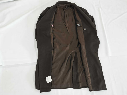 Kiton Chesterfield Coat, Cashmere and Vicuna, Brown and Black, Size 48