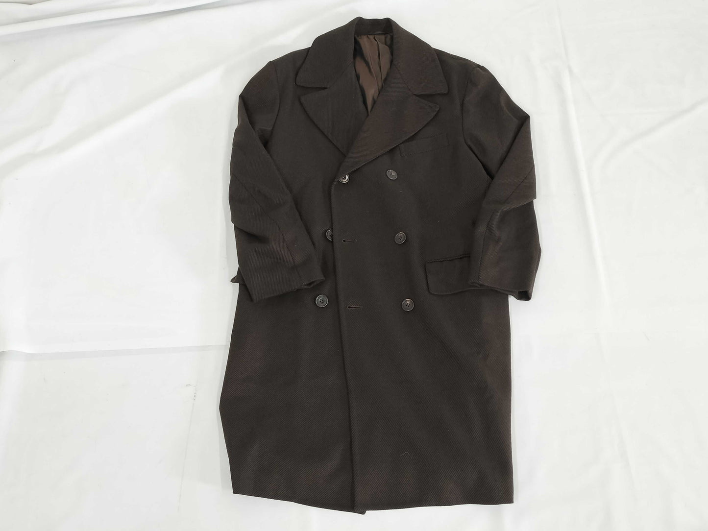 Kiton Chesterfield Coat, Cashmere and Vicuna, Brown and Black, Size 48