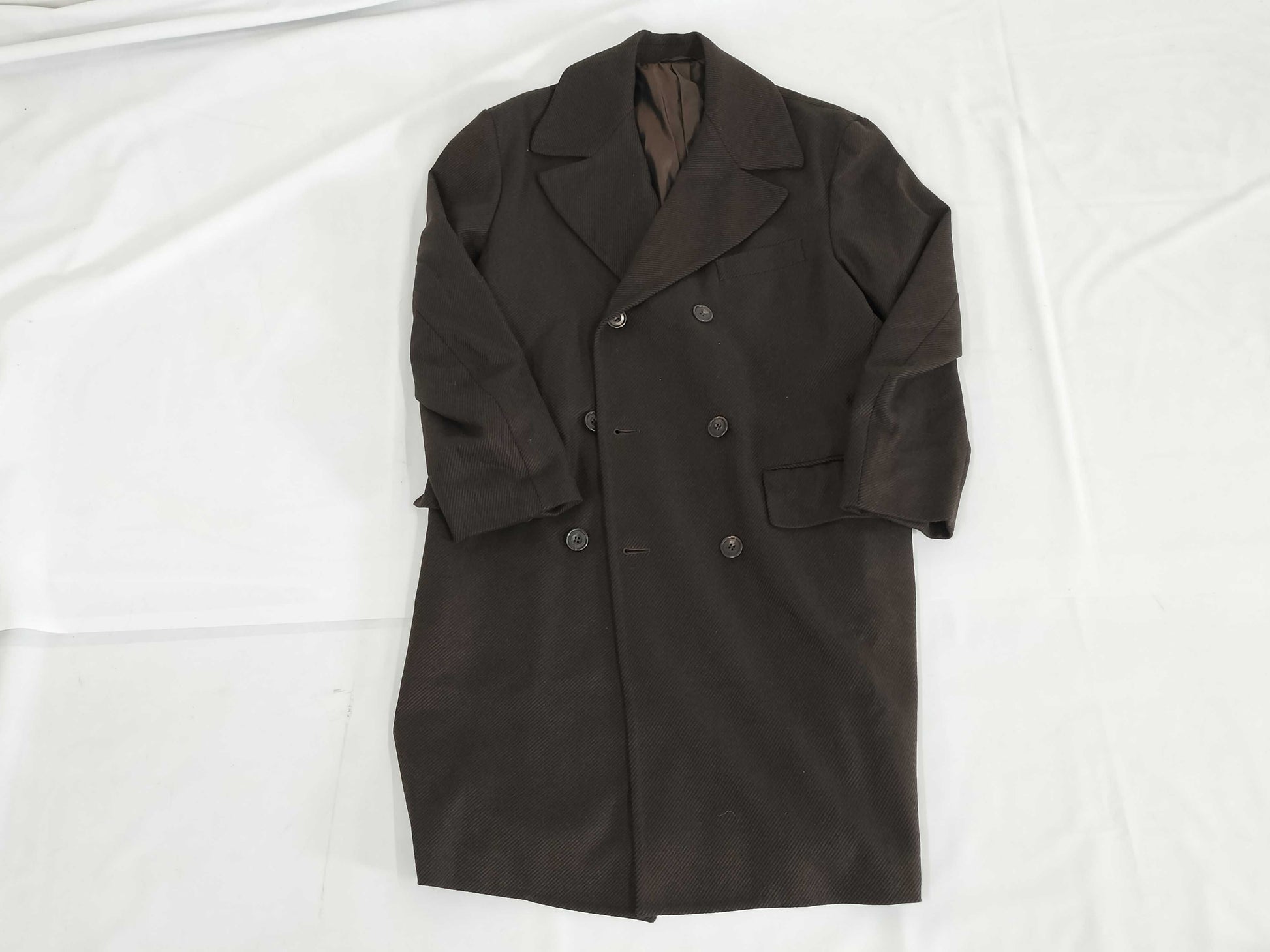 Kiton Chesterfield Coat, Cashmere and Vicuna, Brown and Black, Size 48