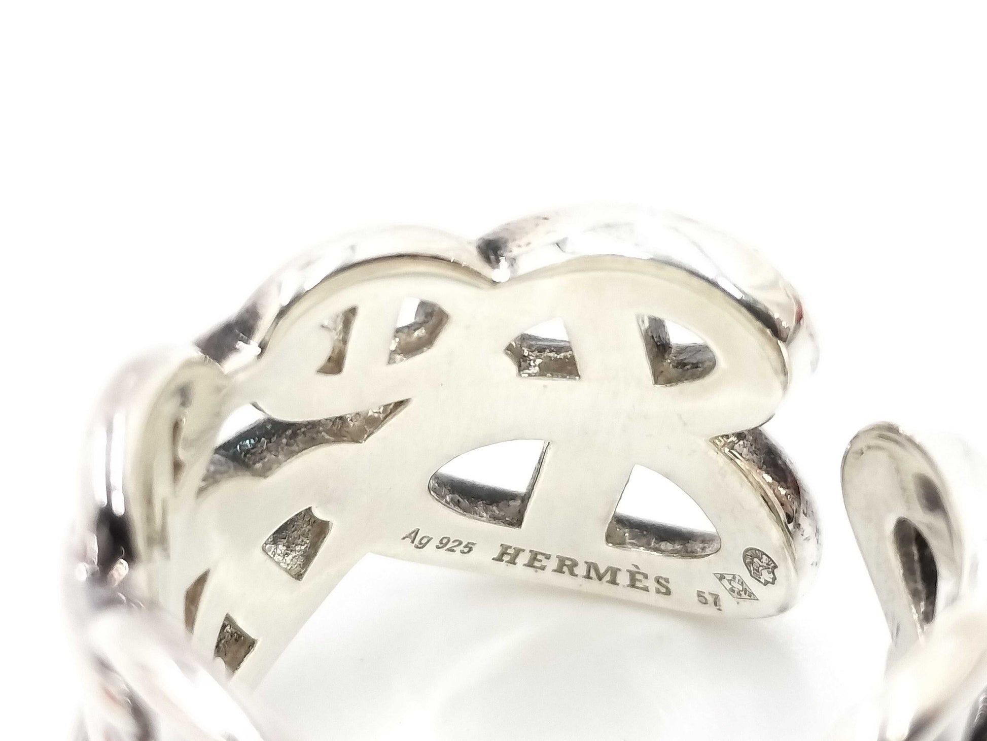 HERMES Chaine d'Ancre Enchaine GM Ring #57 21AG230977 Ring