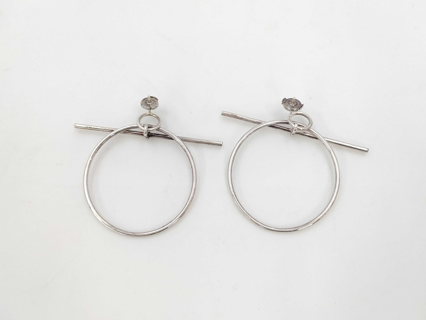 HERMES Hoop Earrings, Medium, Silver 925, 22S518634