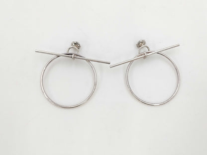 HERMES Hoop Earrings, Medium, Silver 925, 22S518634