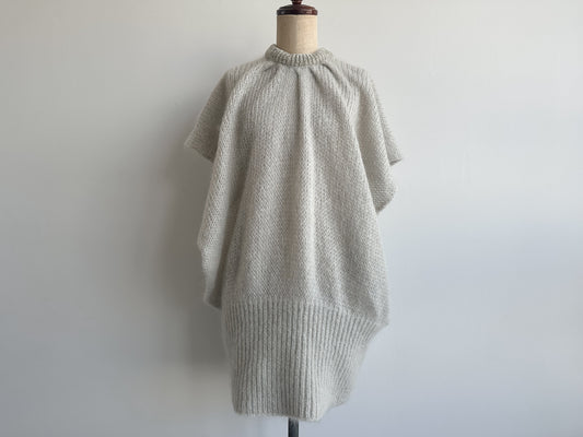 LOEWE Gray Mohair Oversized Knit Vest, Size XS