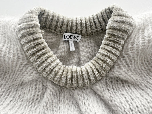 LOEWE Gray Mohair Oversized Knit Vest, Size XS