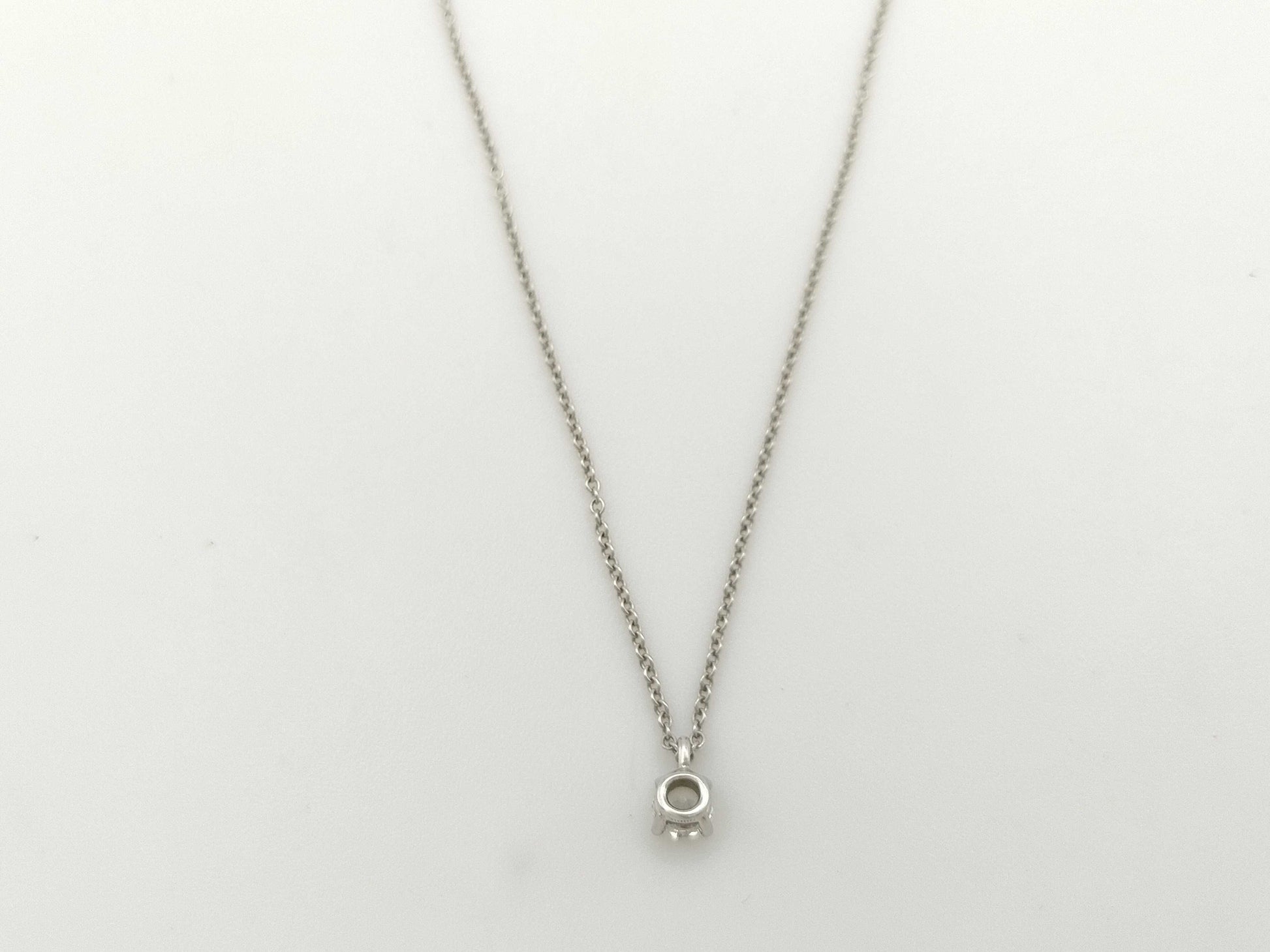 Tiffany & Co. Solitaire 1PD PT950 2.3g Necklace 
