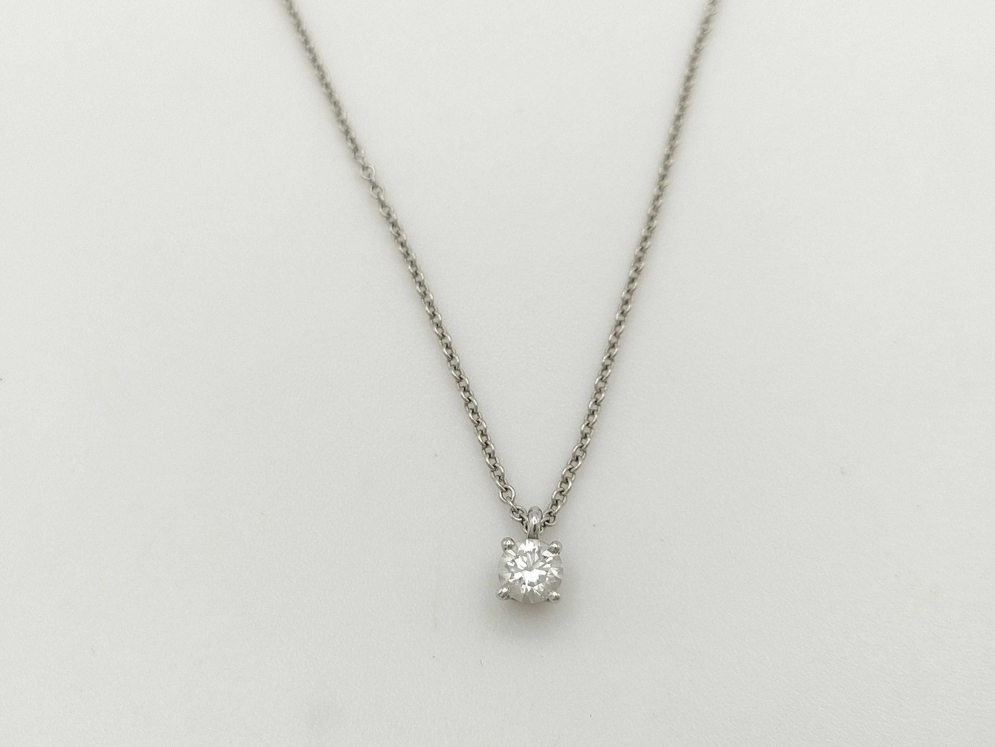 Tiffany & Co. Solitaire 1PD PT950 2.3g Necklace 