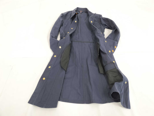 LOUIS VUITTON 22SS Louis Vuitton Gold Button Shirt Dress Size 34 Navy Coat