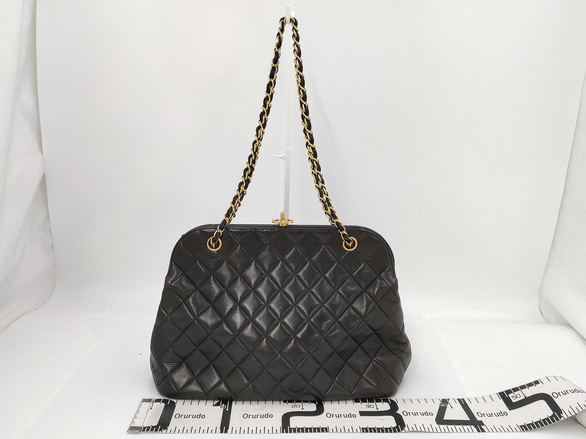 CHANEL Matelasse Lamb Turnlock Shoulder Tote Bag with Seal