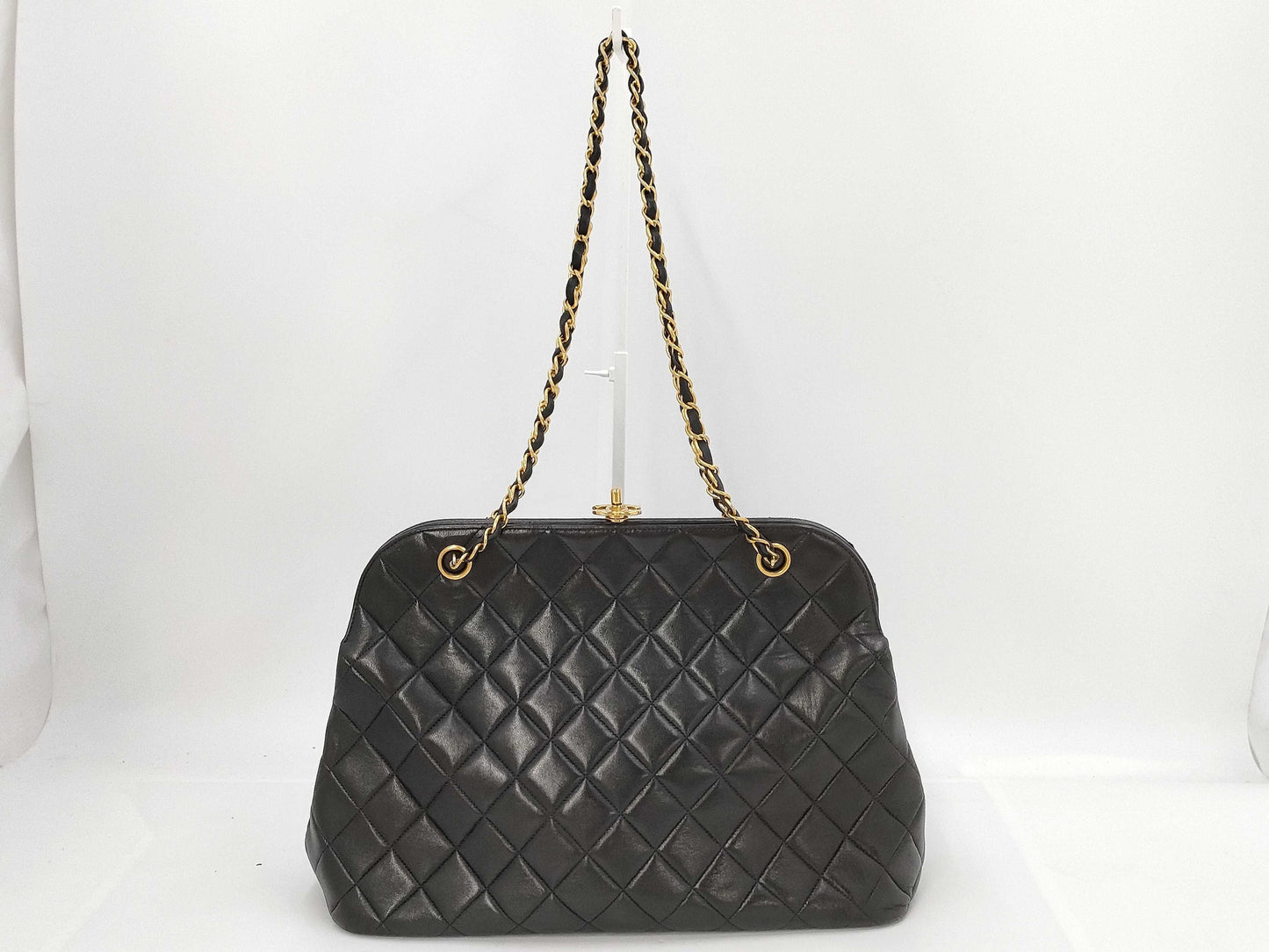 CHANEL Matelasse Lamb Turnlock Shoulder Tote Bag with Seal