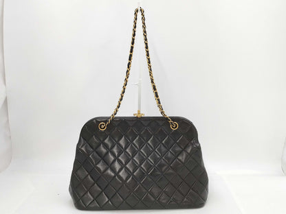 CHANEL Matelasse Lamb Turnlock Shoulder Tote Bag with Seal