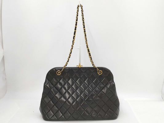 CHANEL Matelasse Lamb Turnlock Shoulder Tote Bag with Seal