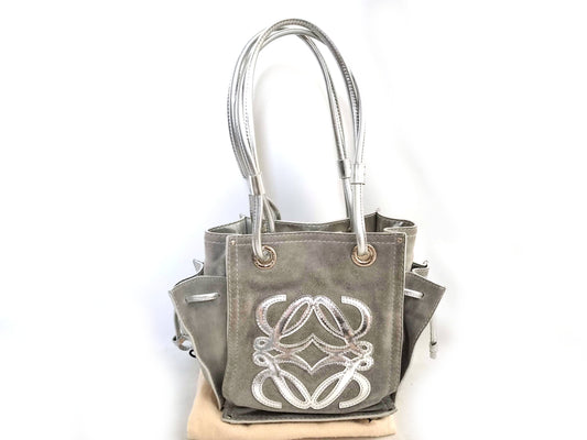 LOEWE Loewe Anagram Silver Mini Handbag