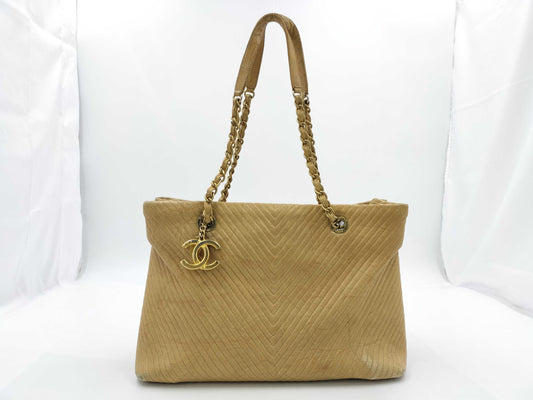 CHANEL V-stitch tote bag with Coco mark