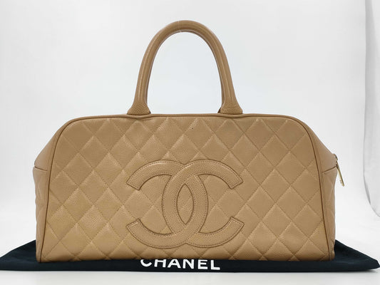 CHANEL Caviar Coco Mini Handbag/Mini Boston Bag with Seal
