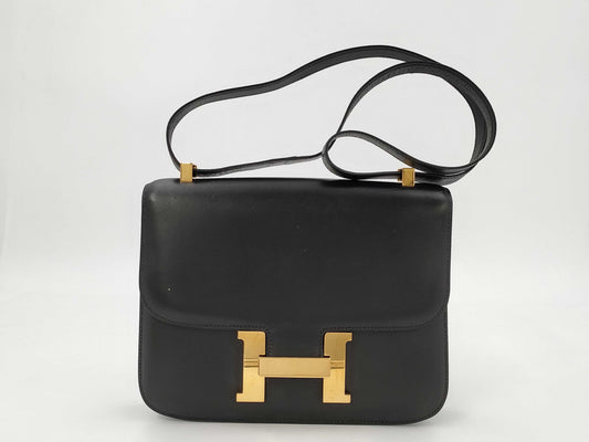 HERMES Constance 23 Black Shoulder Bag with O* Stamp