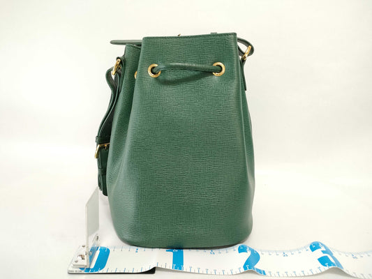 GIANFRANCO FERRE Gianfranco Leather Drawstring Shoulder Bag Green