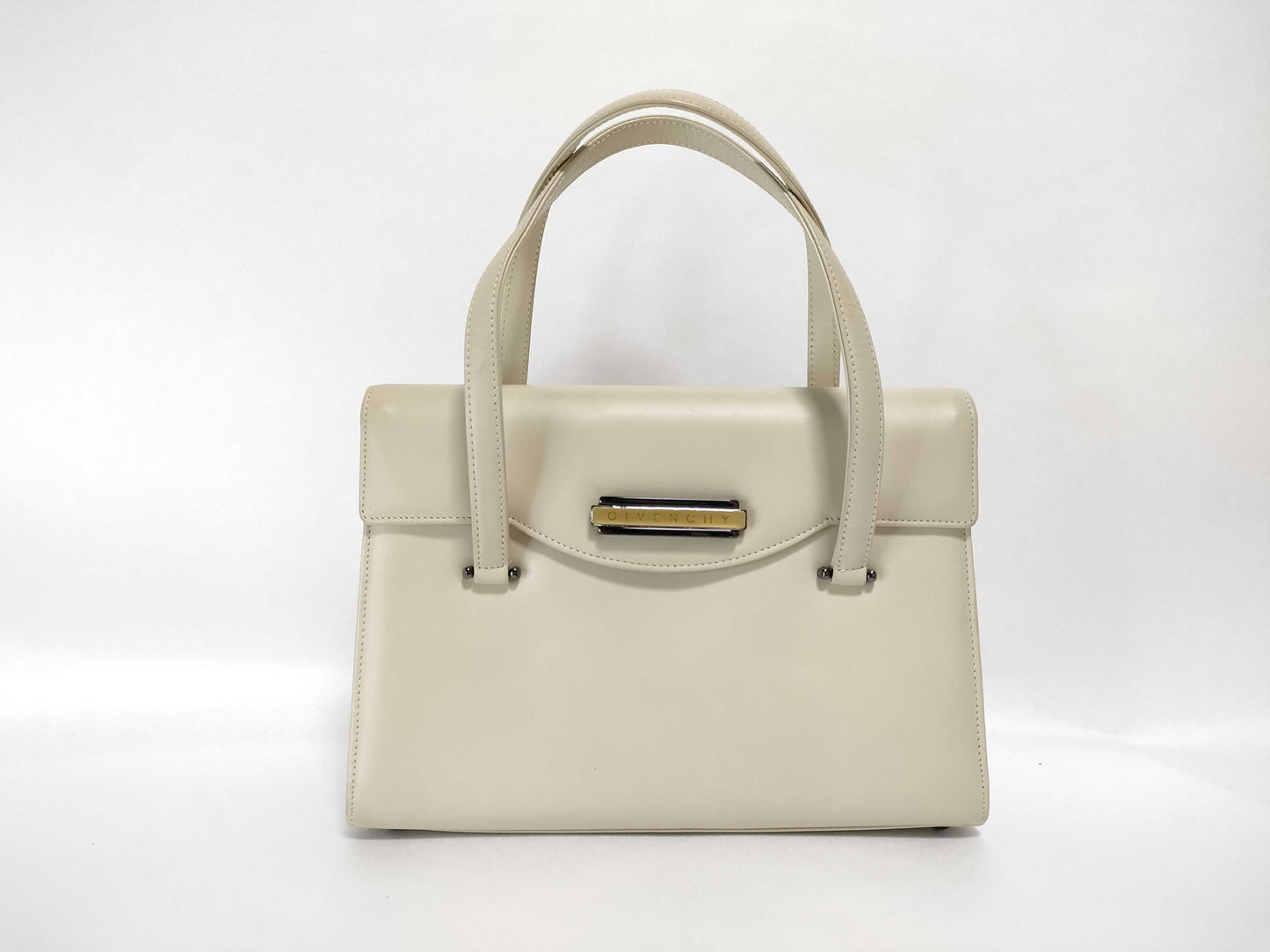 GIVENCHY Logo Leather Handbag Beige Licensed Handbag