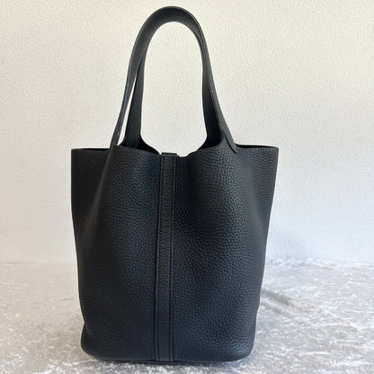 HERMES Picotin Lock MM Noir Black Y Stamp Handbag