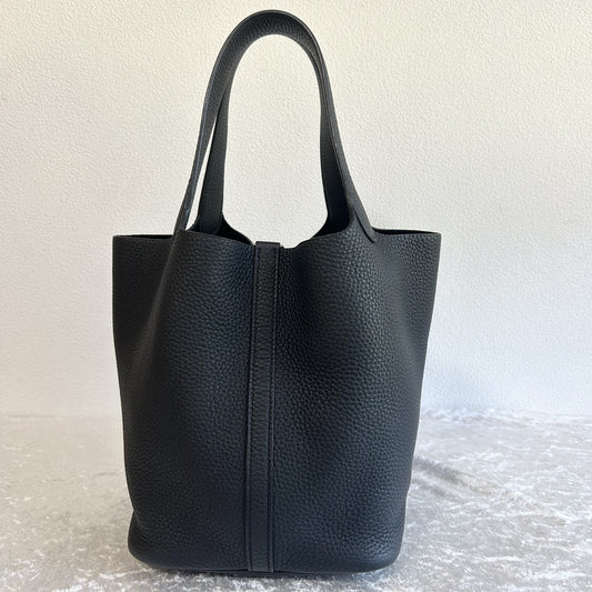 HERMES Picotin Lock MM Noir Black Y Stamp Handbag