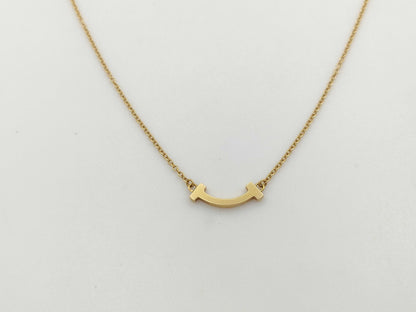 Tiffany & Co. T Smile Mini YG Au750 2.2g Necklace 