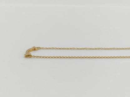 Tiffany & Co. T Smile Mini YG Au750 2.2g Necklace 